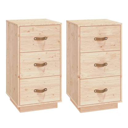Mesitas De Noche 2 Uds Madera Maciza De Pino 40x40x75 Cm_0