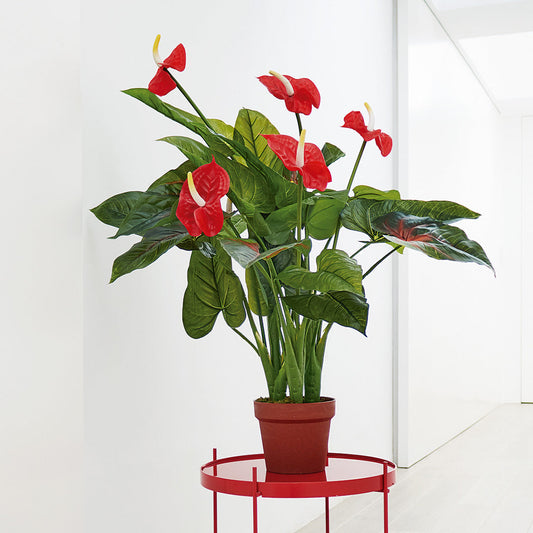 Planta Artificial Anturio - Decoración Natural Sin Mantenimiento 0.95 M / Multicolor_0