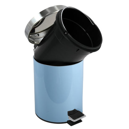 Cubo De Basura Con Pedal Msv 3l De Acero Inoxidable En Color Azul Pastel_4