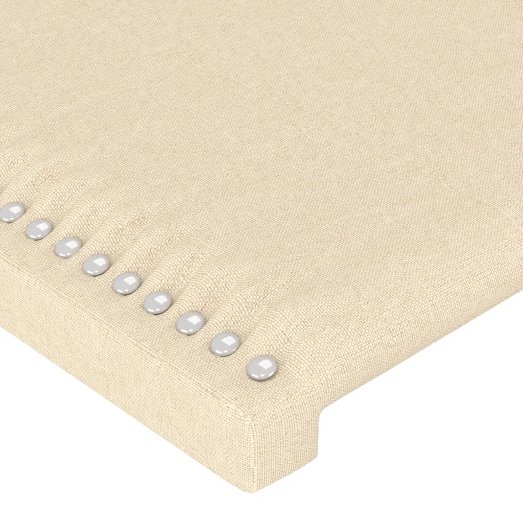 Estructura De Cama Con Cabecero De Tela Color Crema 90x190 Cm / Vetonek_5