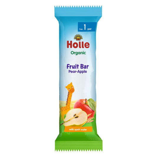 Barrita de frutas ecológicas manzana-pera bio para Bebés a partir 12 meses Holle 25gr