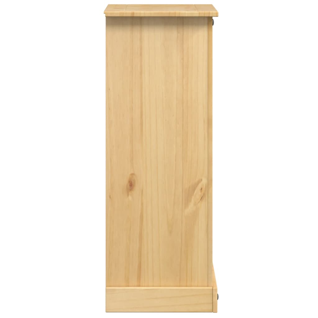 Mesita De Noche Corona Madera Maciza De Pino 53x39x103 Cm_2
