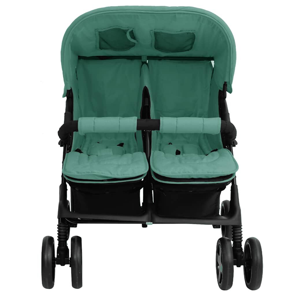 Vidaxl Carrito Para Gemelos De Acero Verde_1