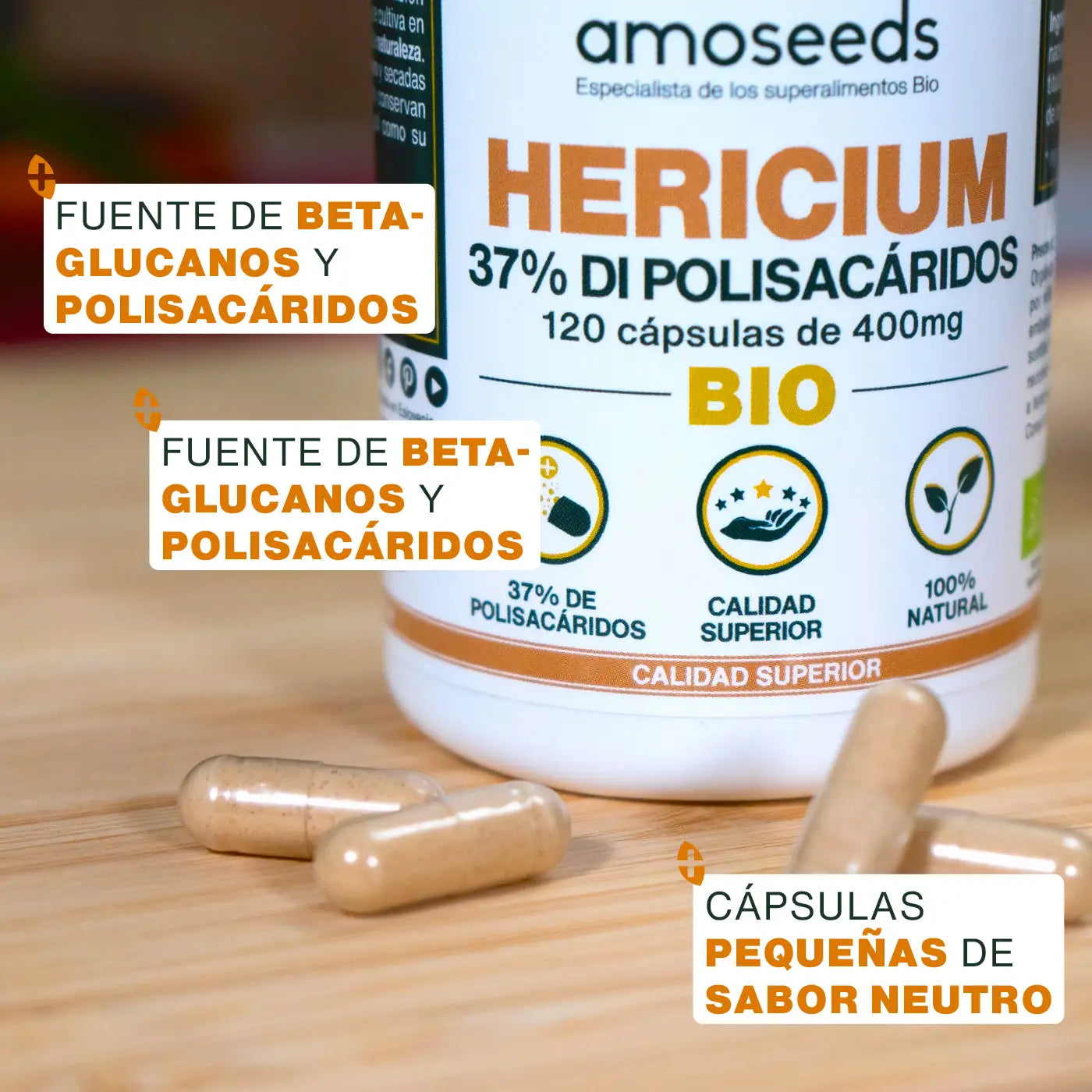 Hericium Bio, 37% Polisacáridos | 120 Cápsulas_2