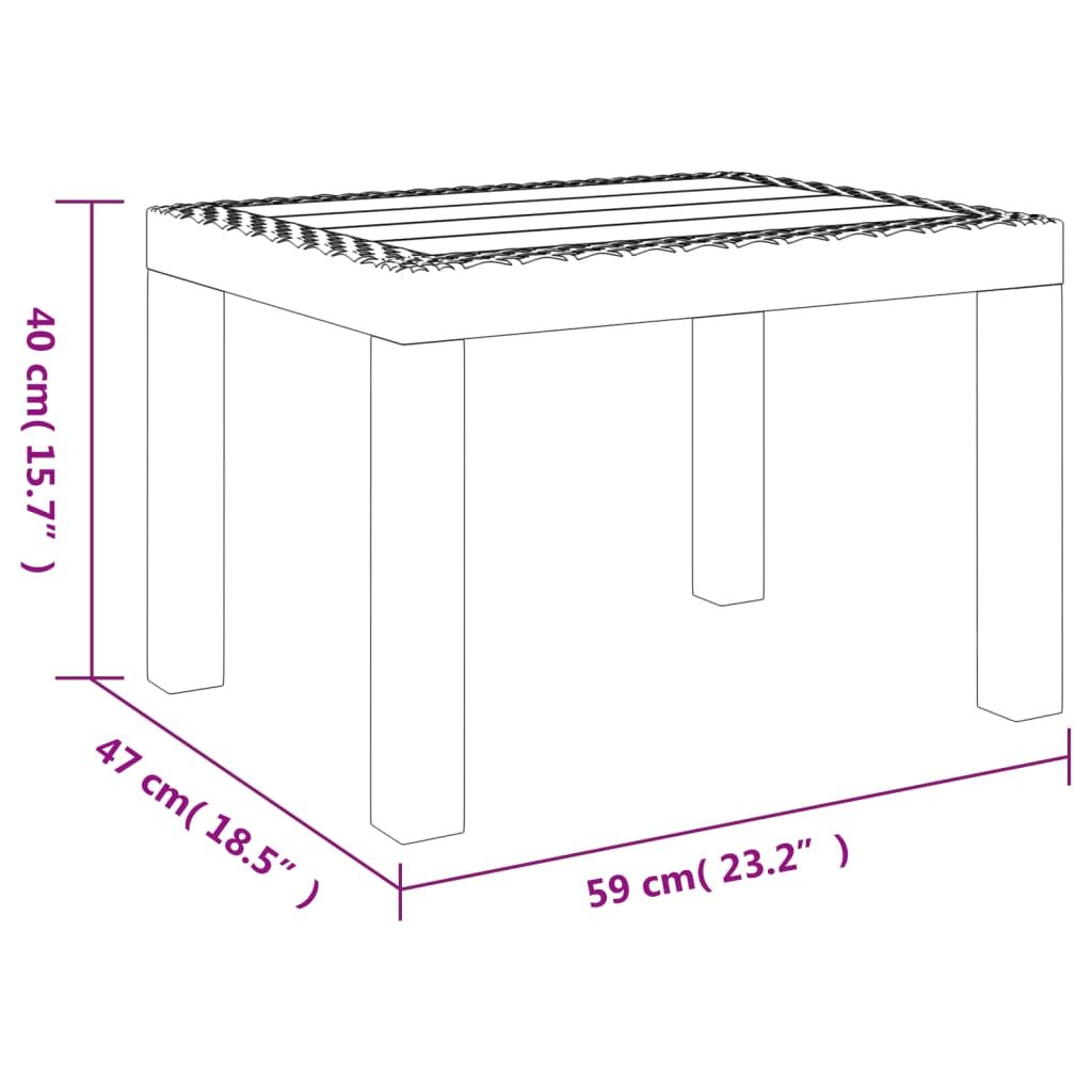 Vidaxl Mesa De Jardín Pp Blanco 59x47x40 Cm_2