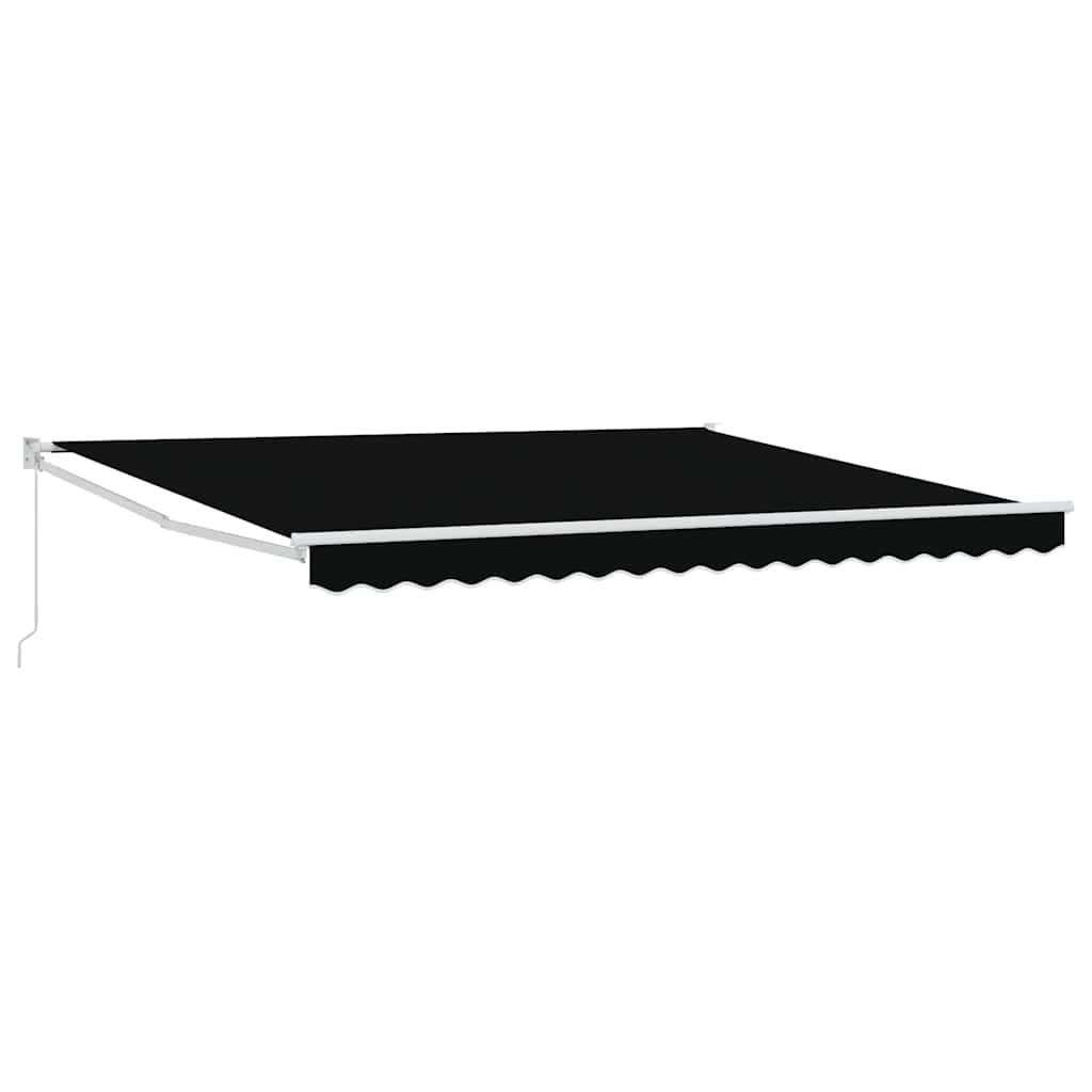 Toldo Retráctil Negro 400 X 300 Cm 100% Poliéster Y Aluminio_0