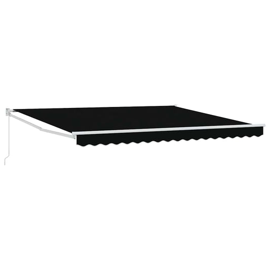 Toldo Retráctil Negro 400 X 300 Cm 100% Poliéster Y Aluminio_0