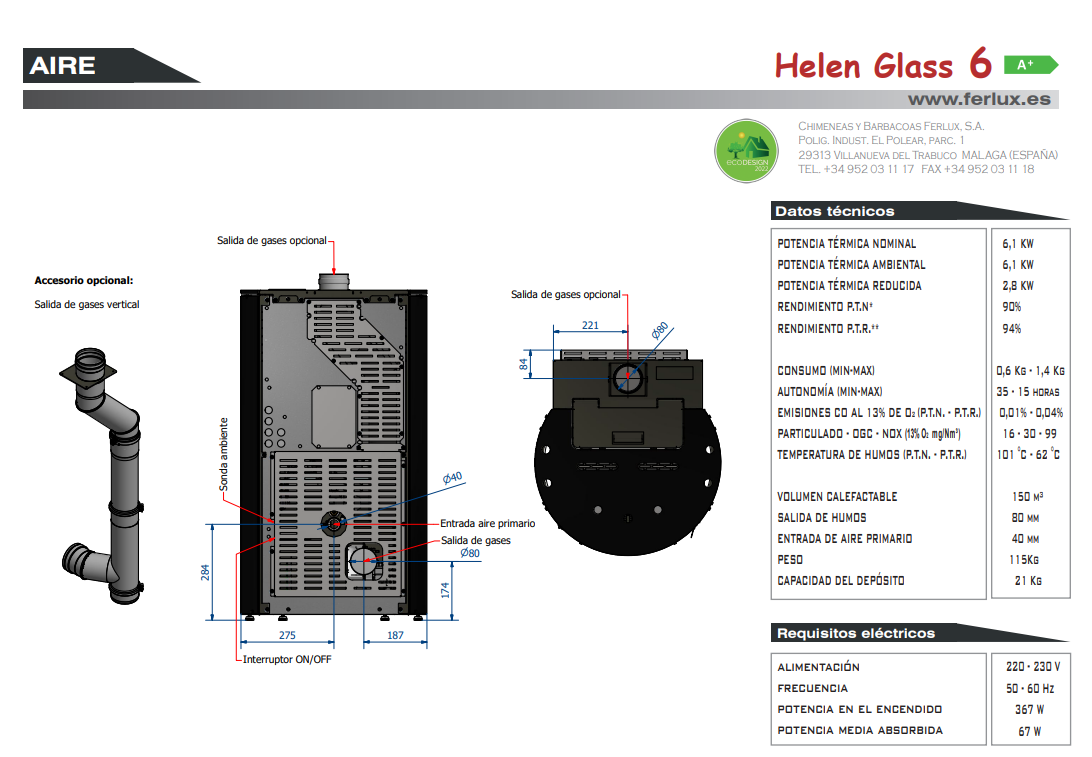 Bricosol Estufa De Pellets Helen Glass 6 De Ferlux_4