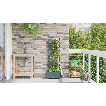 Vidaxl Maceta De Jardín Con Enrejado Gris Claro 40 X 40 X 125.5 Cm Pp_3