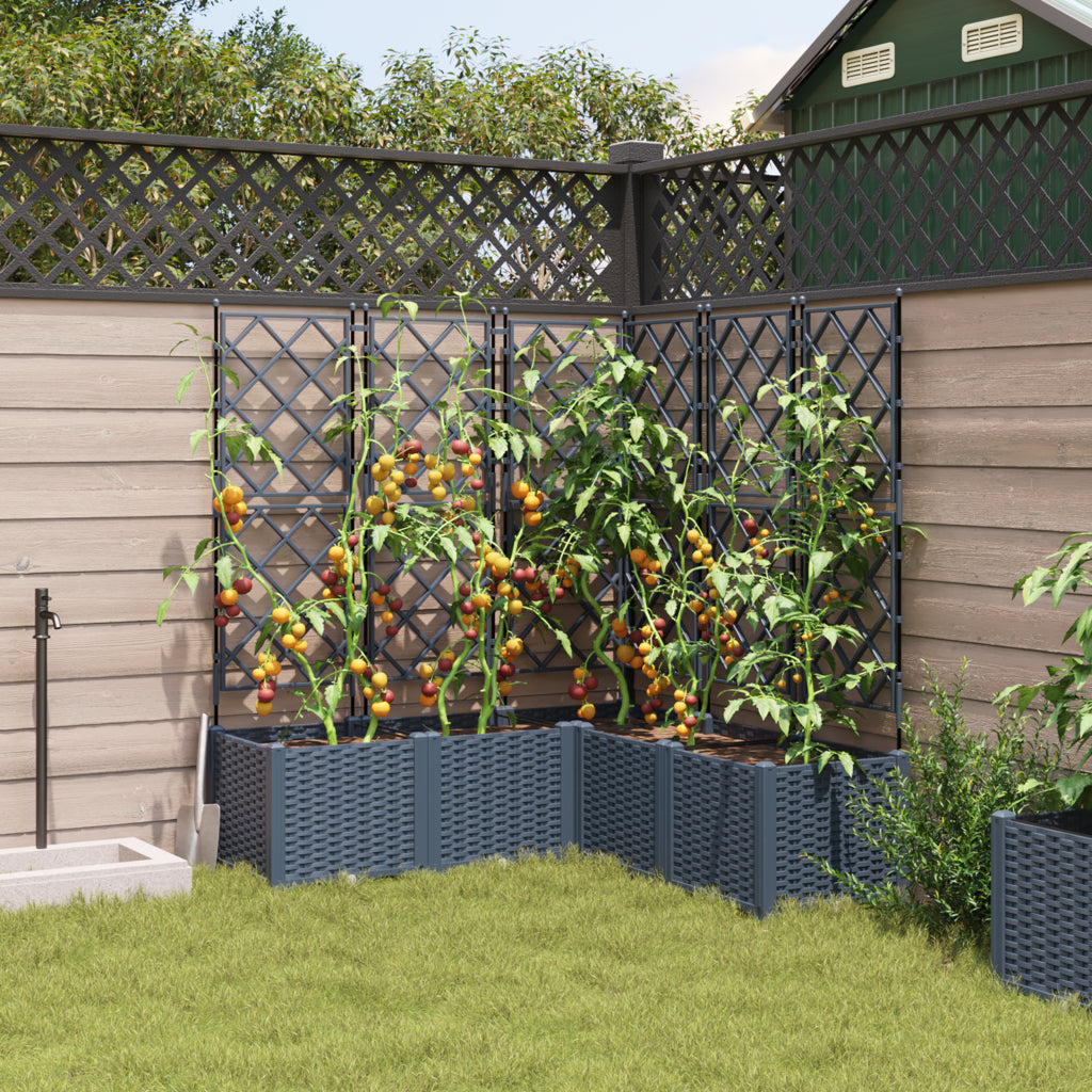 Vidaxl Maceta De Jardín Con Enrejado 5 Pcs Gris 120 X 120 X 143 Cm Pp_2
