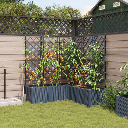 Vidaxl Maceta De Jardín Con Enrejado 5 Pcs Gris 120 X 120 X 143 Cm Pp_2