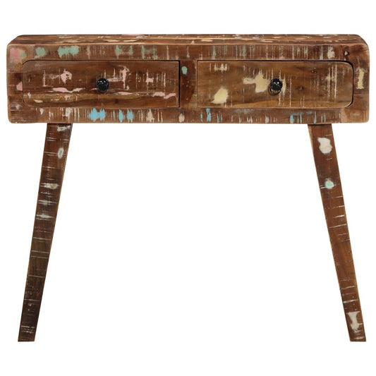 Mesa Consola Madera Maciza Reciclada 90x32x75 Cm_0