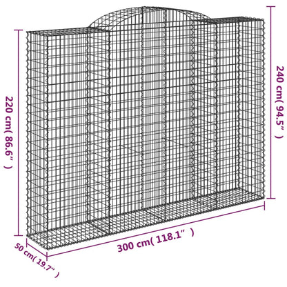 Cestas De Gaviones 15 Uds Forma De Arco Hierro 300x50x220/240cm_5