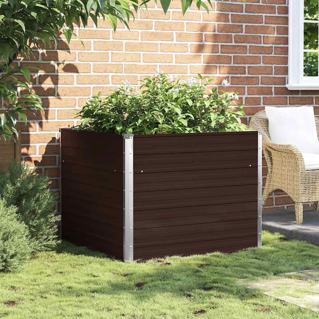 Mesa De Cultivo De Acero Galvanizado Marrón 100x100x77 Cm_2