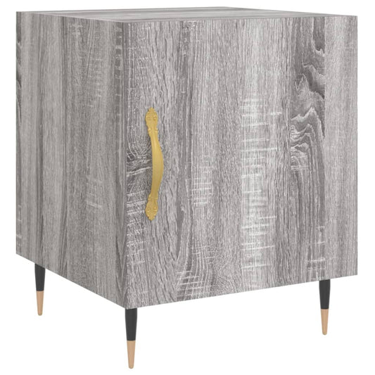 Mesita De Noche Madera De Ingeniería Gris Sonoma 40x40x50 Cm_0
