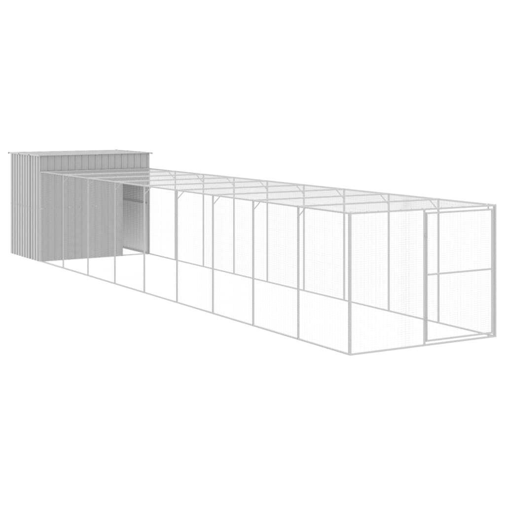 Vidaxl Caseta Perro Corral Acero Galvanizado Gris Claro 214x1069x181cm_0