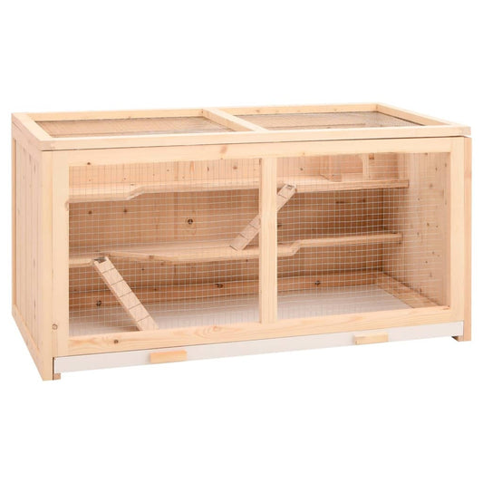 Vidaxl Jaula Para Hámster 104x52x54 Cm De Madera Maciza De Abeto_0