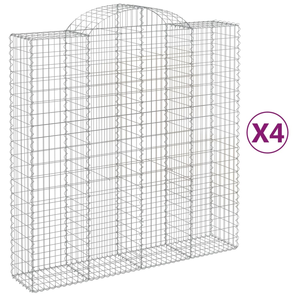 Cestas De Gaviones 4 Uds Forma De Arco Hierro 200x50x200/220 Cm_0