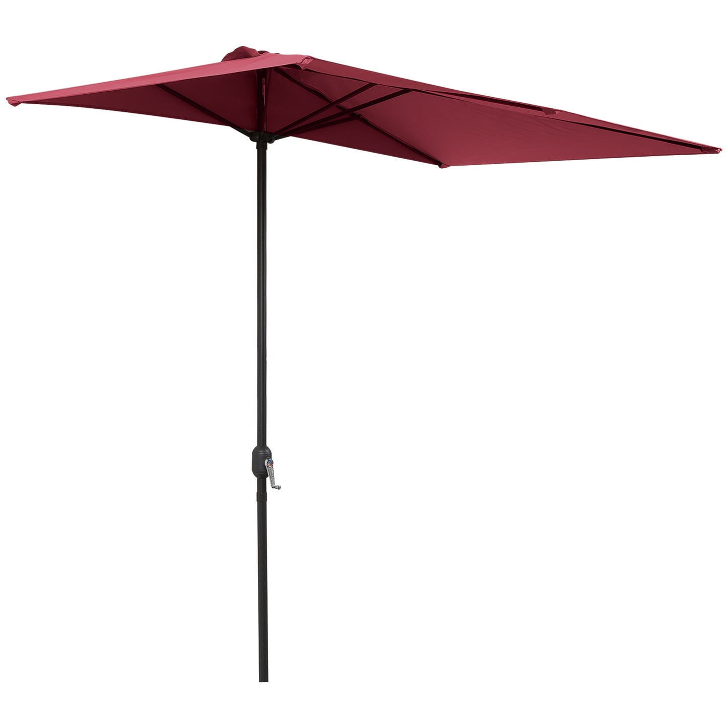 Outsunny Media Sombrilla 230x130x245 Cm Parasol De Pared Con Manivela Rojo_0