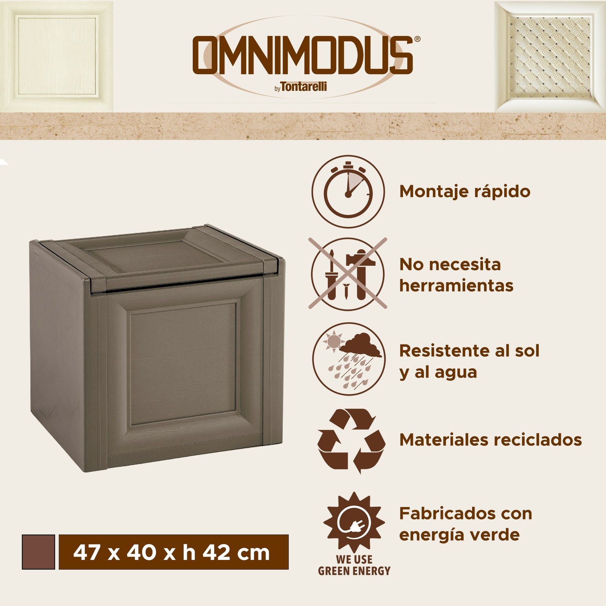 Baúl Omnimodus Pequeño 47x40x44cm Wengué_1