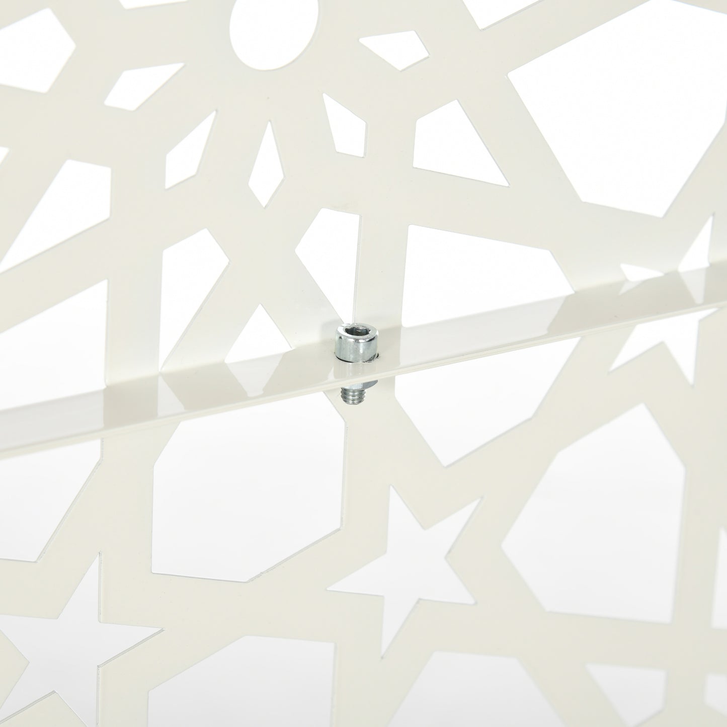 Outsunny Biombo Para Exterior De 3 Piezas Con Diseño De Copo De Nieve Blanco_3
