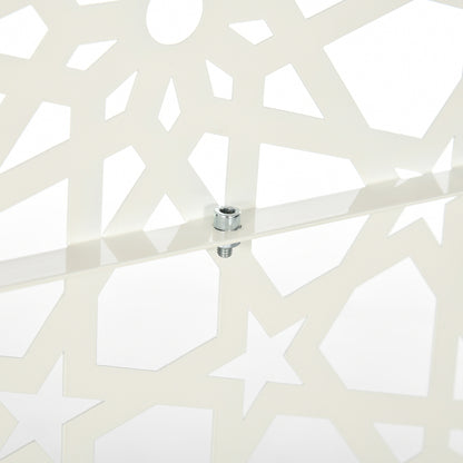 Outsunny Biombo Para Exterior De 3 Piezas Con Diseño De Copo De Nieve Blanco_3