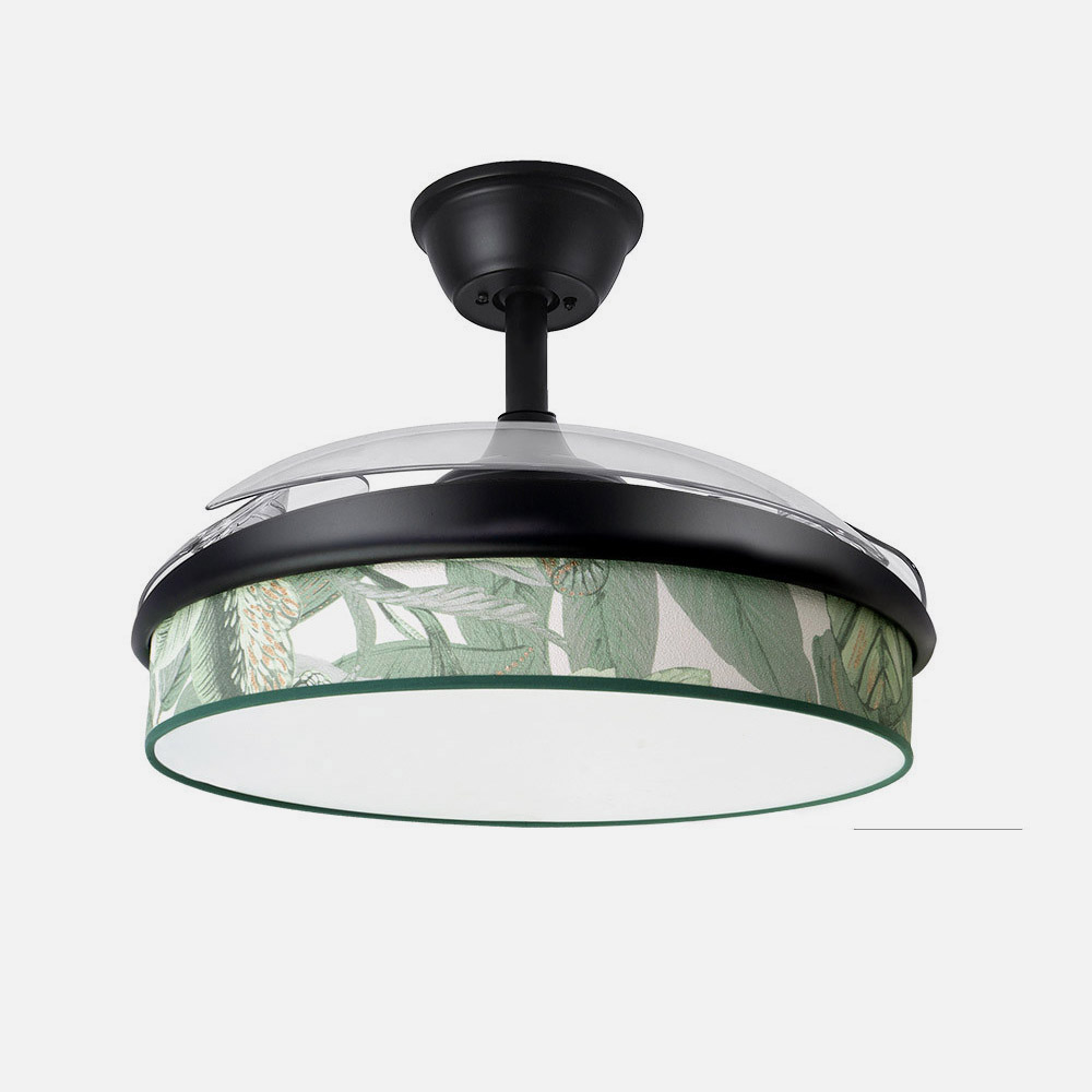 Ventilador Dc Moda 72w Negro/hoja Verde 108d 3aspas 7200lm 3000k,4000k,6000k Remoto+memoria+temporizador_2