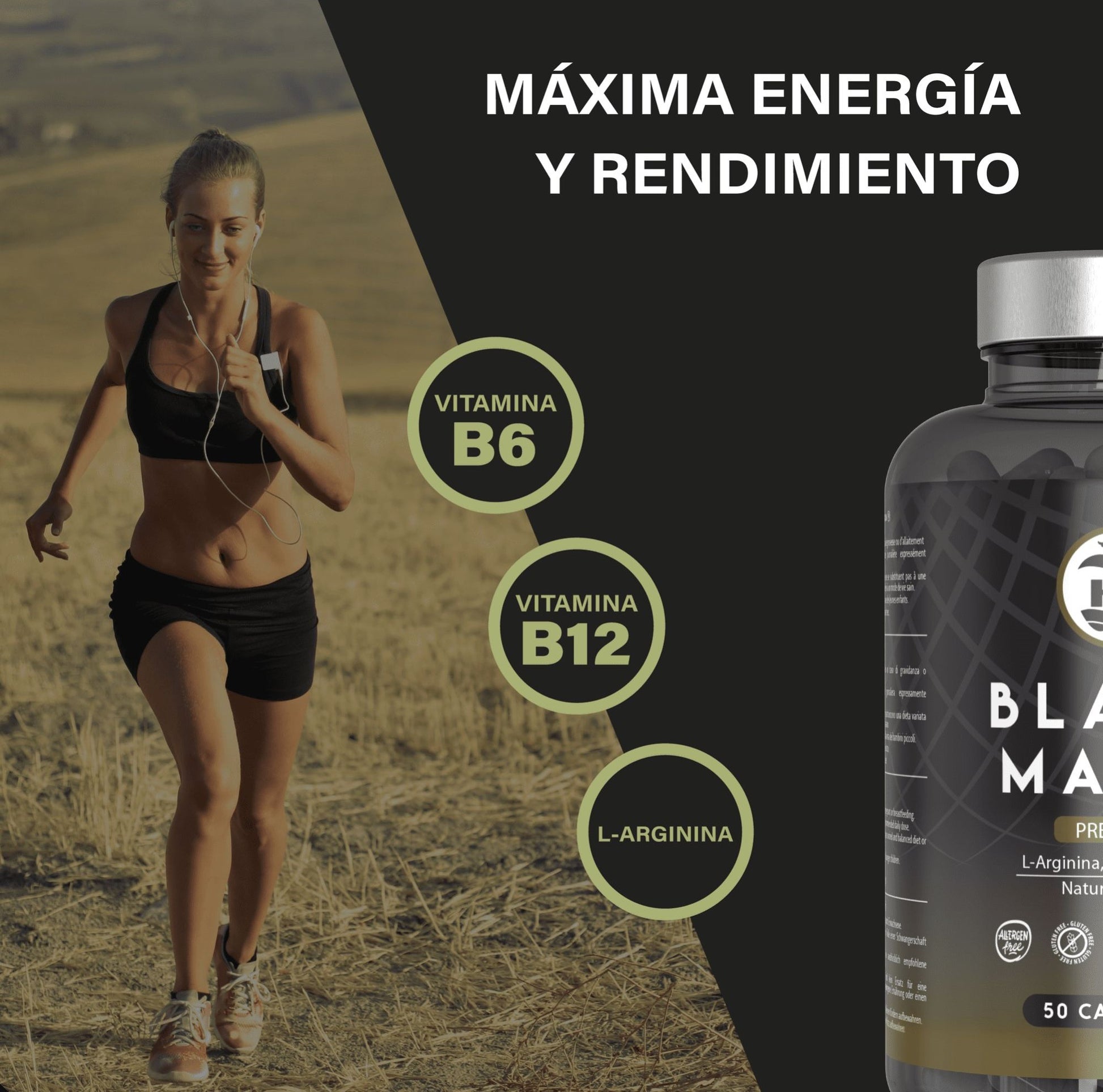 Maca Negra Andina Peruana Con L Arginina, 50 Capsulas, Para Máxima Energía Y Rendimiento Con Vitaminas B6/b13_2