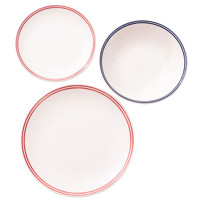 Set 12pzs Vajilla (p.llano Ø27cm + P.hondo Ø20cm + P.postre Ø19cm) A Rayas El Ganso