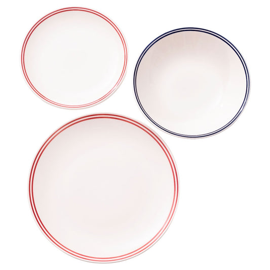 Set 12pzs Vajilla (p.llano Ø27cm + P.hondo Ø20cm + P.postre Ø19cm) A Rayas El Ganso