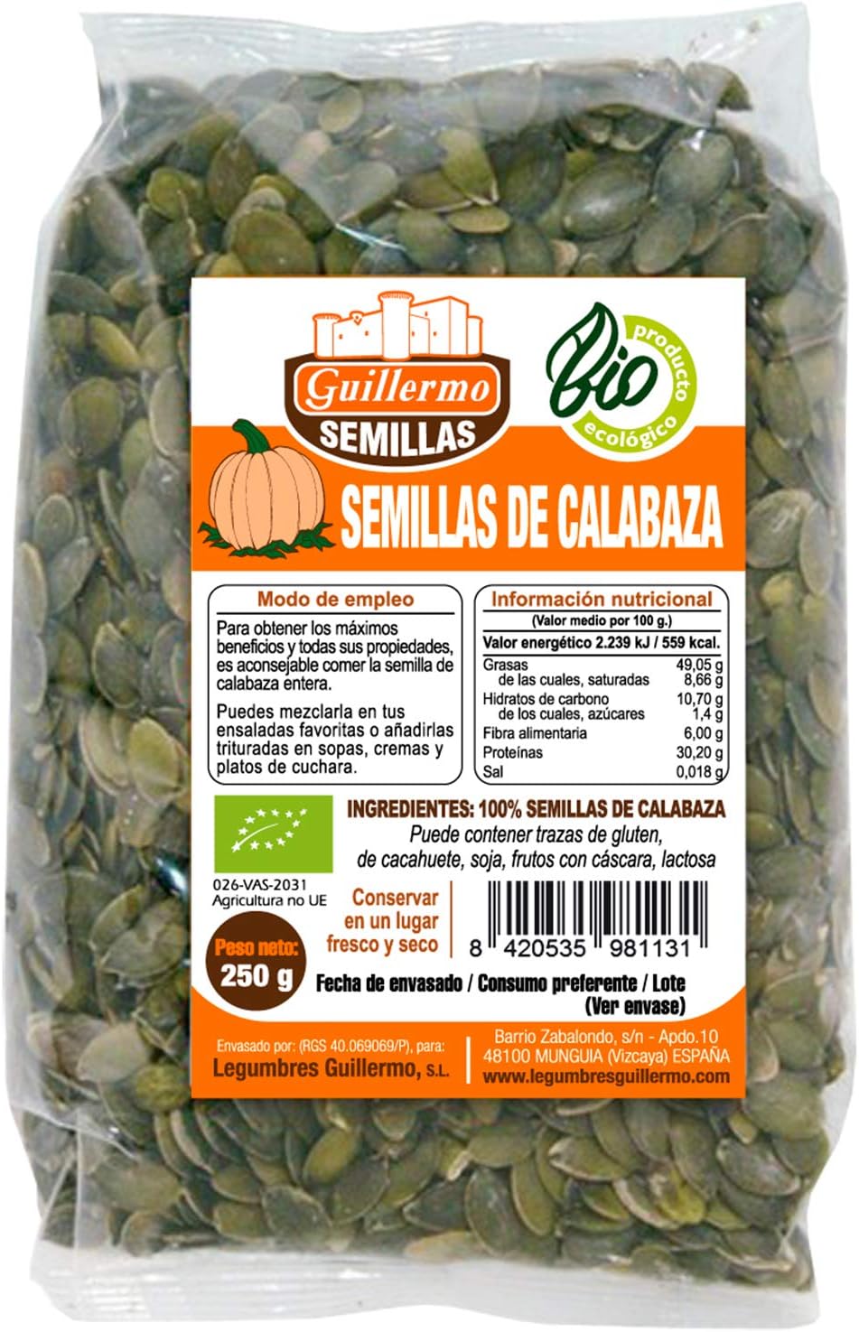 Pipas De Calabaza Bio - 250 G_0