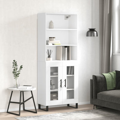 Aparador Alto Madera Contrachapada Blanco 69,5x34x180 Cm_0