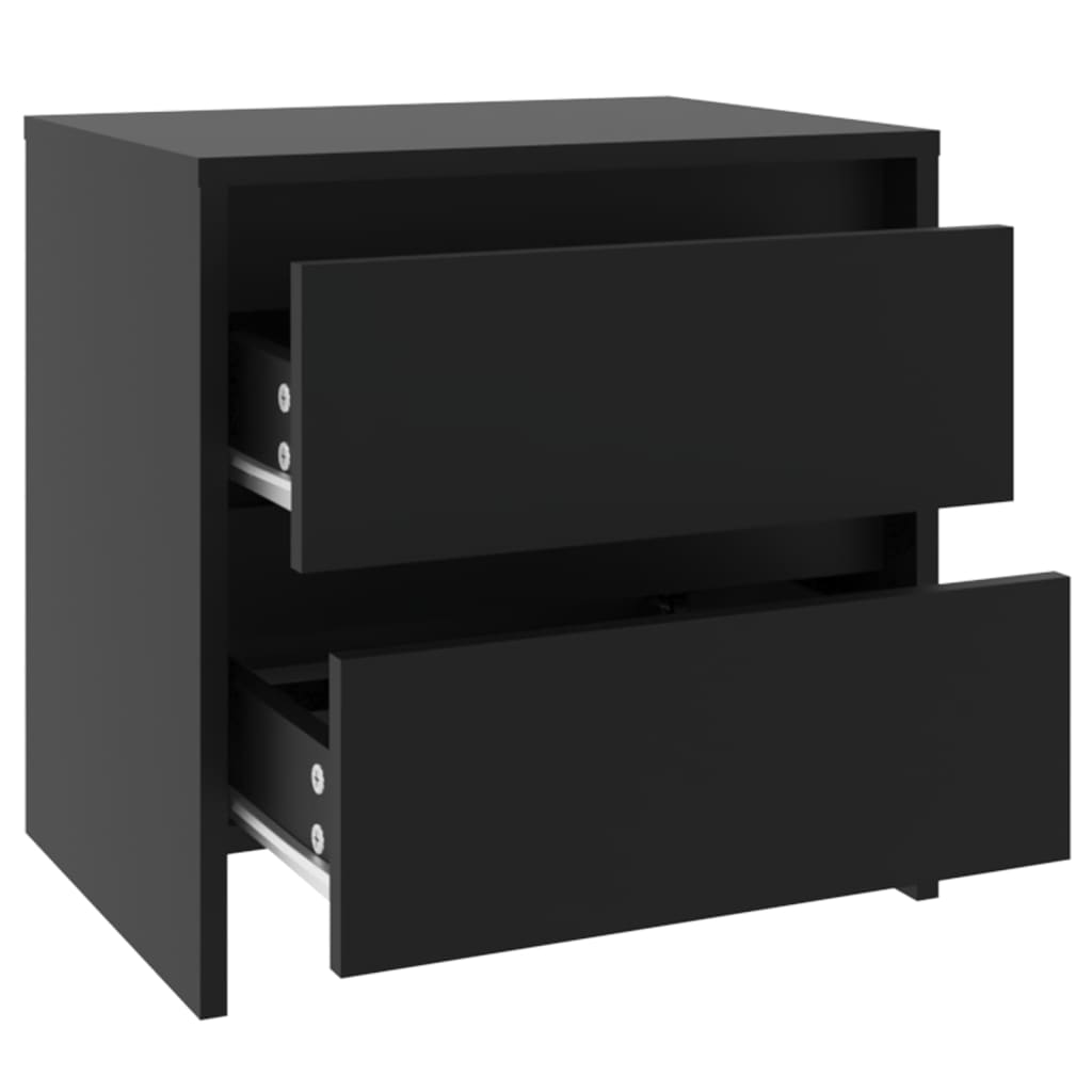 Mesita De Noche Madera De Ingeniería Negro 45x34,5x44,5 Cm_2