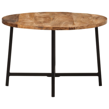 Mesa De Centro Hierro Y Madera Maciza De Mango 54x54x35 Cm_1