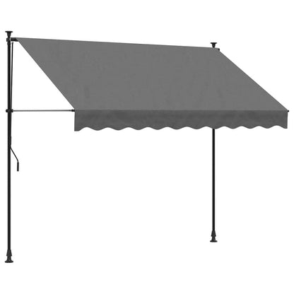 Toldo Retráctil De Tela Y Acero Gris Antracita 250x150 Cm_0