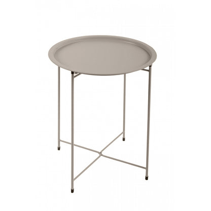 Mesa Auxiliar, Mesa De Centro Plegable De Jardín Gris Beige 46x52cm- Mobiliario De Jardín_0