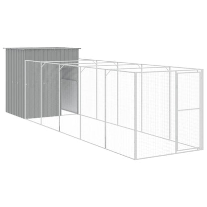 Vidaxl Caseta Perros Corral Acero Galvanizado Gris Claro 165x659x181cm_0