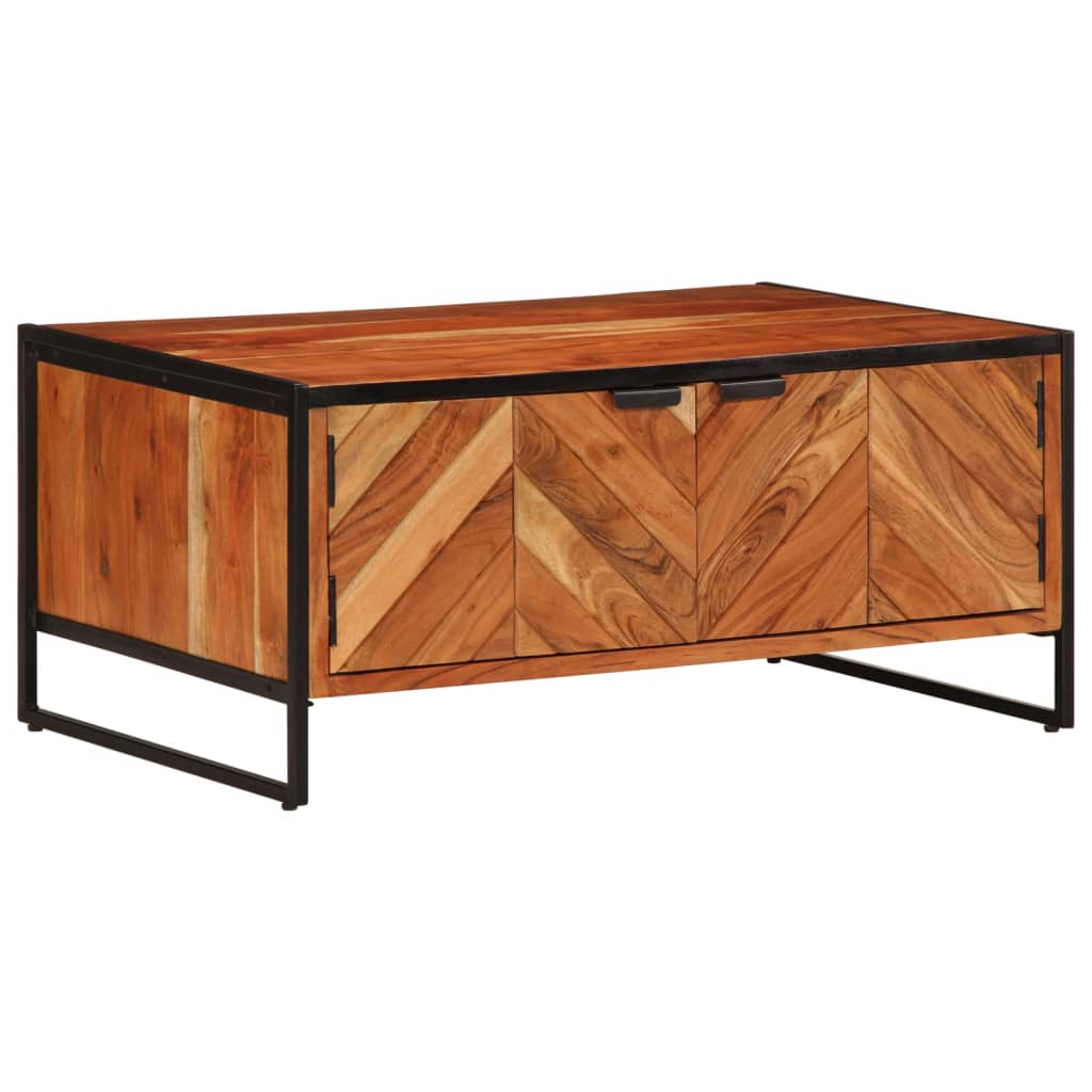 Mesa De Centro Madera Maciza De Acacia 90x55x40 Cm_1