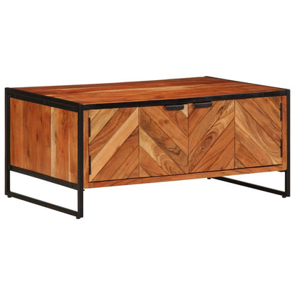 Mesa De Centro Madera Maciza De Acacia 90x55x40 Cm_1