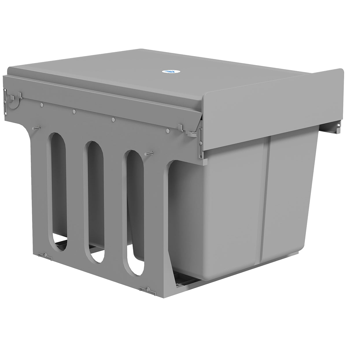 Caixote De Lixo Homcom Abs, Pp Cinzento Claro 48x34.3x35.1 Cm_0