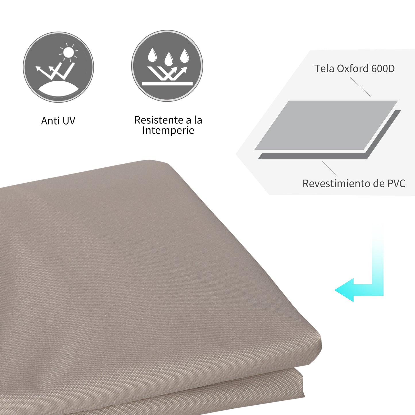Outsunny Funda Para Muebles De Jardín Oxford Resistente 127x72x76cm Mesas Sillas_4