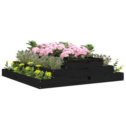 Jardinera Madera Maciza De Pino Negro 110x110x27 Cm_2