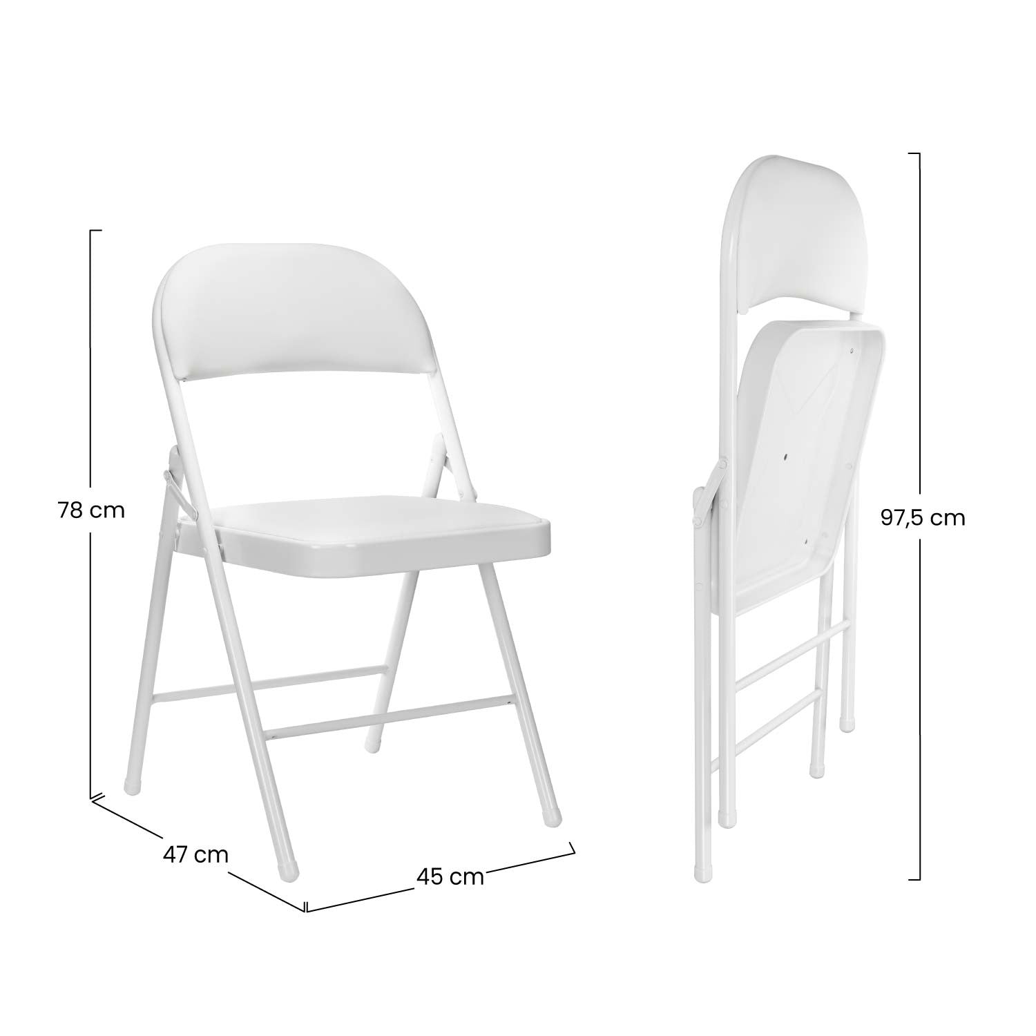 Silla Plegable Acolchada Blanca 7house_5