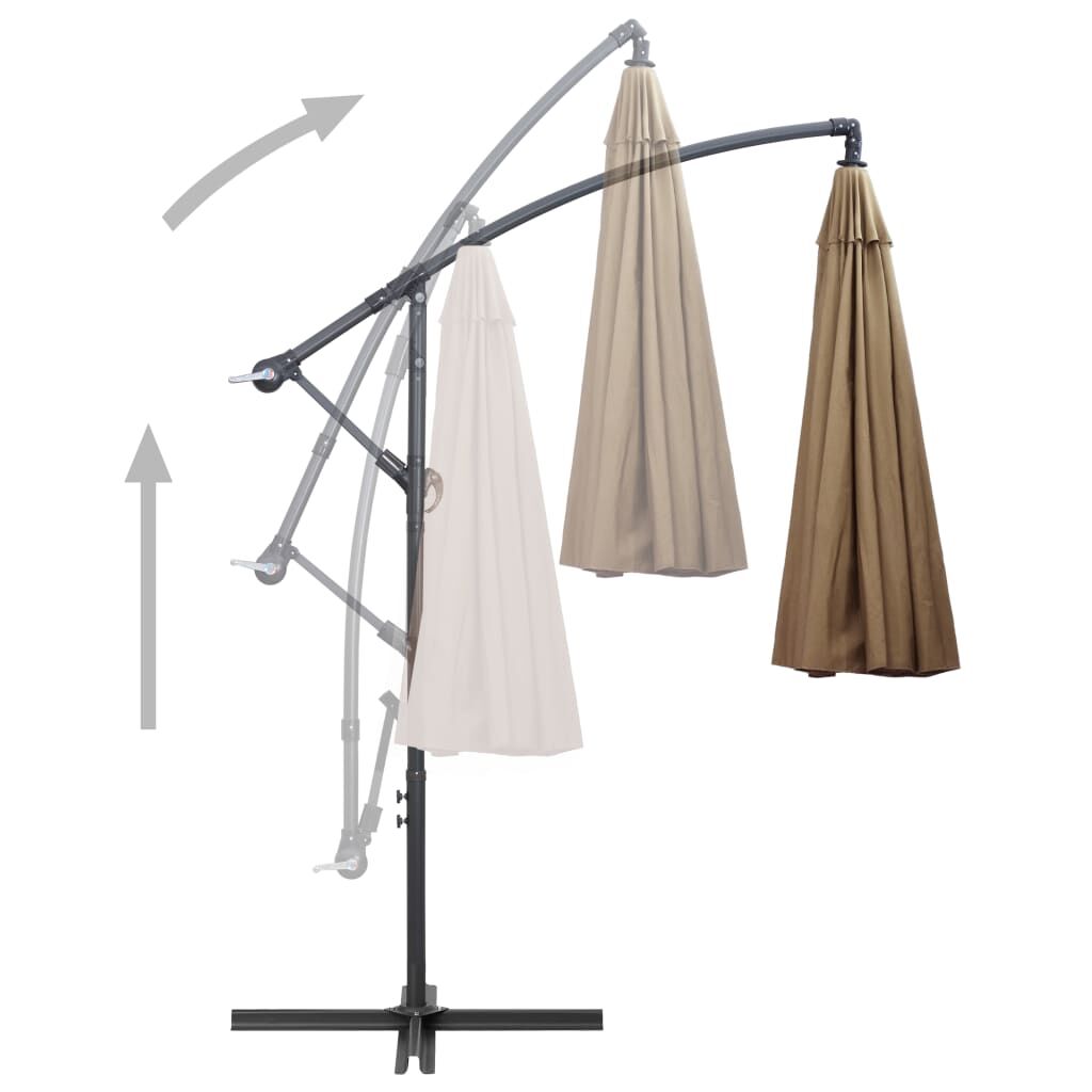 Vidaxl Sombrilla Colgante Con Palo De Aluminio Taupe 3 M_3