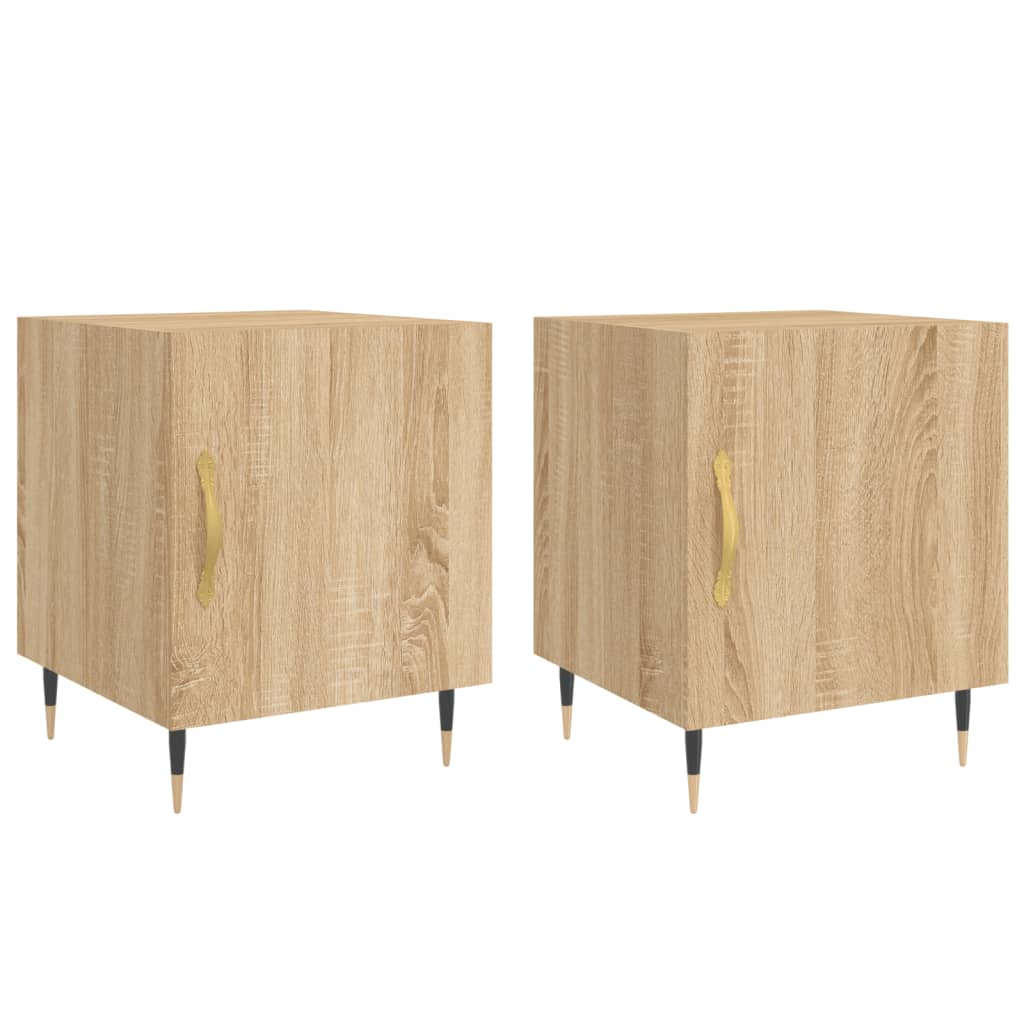 Mesitas Noche 2 Uds Madera Ingeniería Roble Sonoma 40x40x50 Cm_0