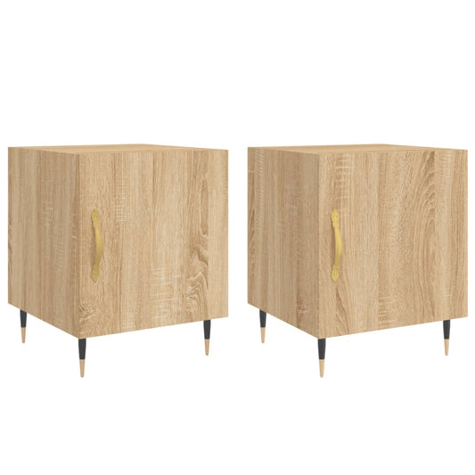 Mesitas Noche 2 Uds Madera Ingeniería Roble Sonoma 40x40x50 Cm_0