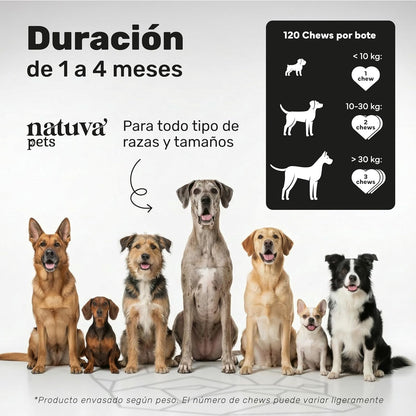 Calmante Para Perros. Calma Diaria Y Bienestar. Suplemento Para Mascotas. 120 Masticables. Natuva Pets_3