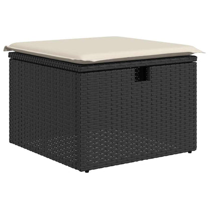 Set Sofás Jardín Y Cojines 2 Pzas Ratán Sintético Acacia Negro / Vetonek_0