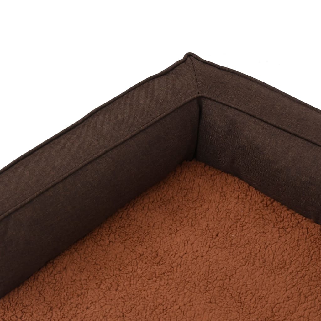Colchón De Cama De Perro Ergonómico Aspecto Lino Marrón 75x53cm / Vetonek_1