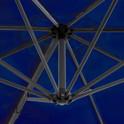 Vidaxl Sombrilla De Jardín Voladiza Poste Aluminio Azul Azure 300 Cm_4